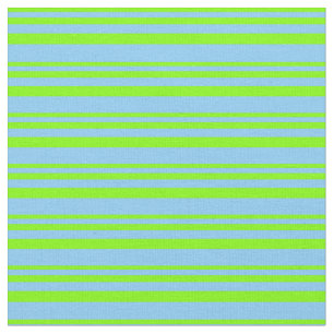 Chartreuse & Light Himlar Blue Färgad Linjer Tyg
