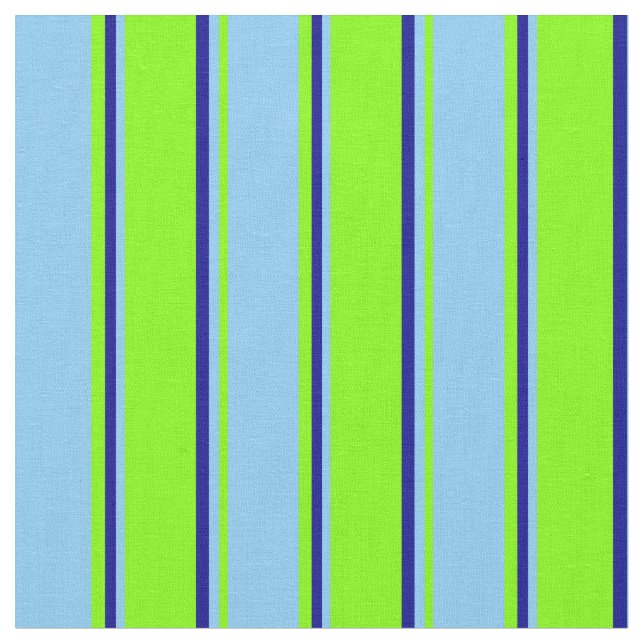 Chartreuse, Light Himlar Blue och Mörk blått Färga Tyg (Närbild)