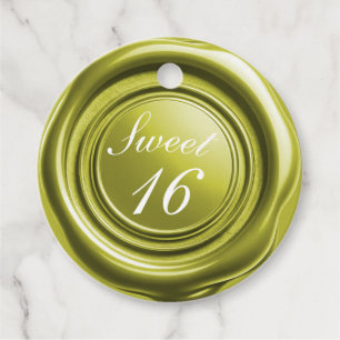 Chartreuse Ljus Vaxsigill Dropp Sweet 16 Bröllop Gåvor Etiketter