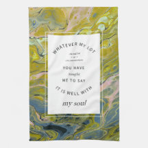 Chartreuse Marble Christian Hymn Kitchen Towel