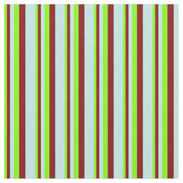 Chartreuse, Maroon och Turquise Färgad Rand Tyg (Närbild)