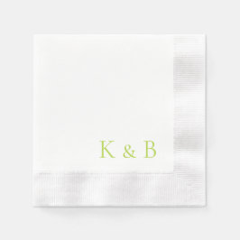 Chartreuse Monogram Vit myntad Bröllop Pappersservett