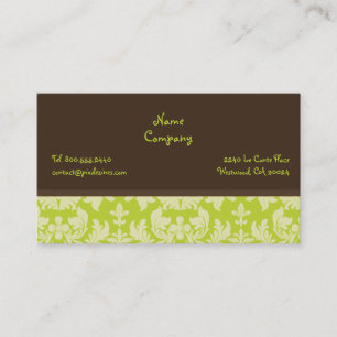 Chartreuse Mörk Choklad Baroque tapet Visitkort