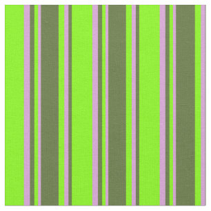 Chartreuse, Mörk Oliv grönt & plum Rand Tyg