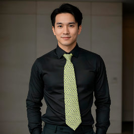 Chartreuse Navy White Tiny Flowers Slips