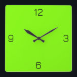 Chartreuse (Neon Grönt) 7FFF00 Färg - Namn Option Fyrkantig Klocka<br><div class="desc">Lägg till en namn, initialer eller en del text, eller behålla på ensamen färg. Färg koordinerar med andra artiklar i lagret baserat på namn och HEX-koden (sexsiffrig hex-triplet) som visas. Använda den här koden om du vill blanda, matcha och anpassa andra objekt som ska följa med detta eller lägga till...</div>