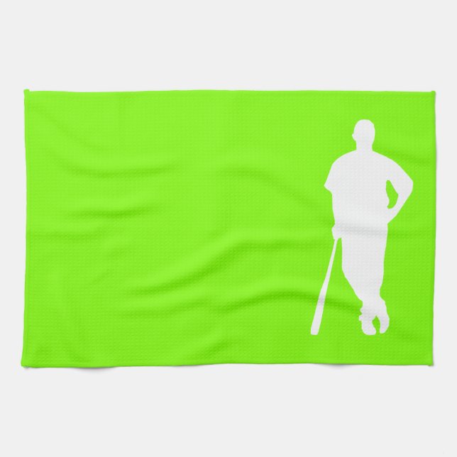 Chartreuse, Neon Grönt Baseball Kökshandduk (Horisontell)