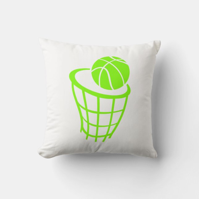 Chartreuse, Neon Grönt Basketball Kudde (Framsida)