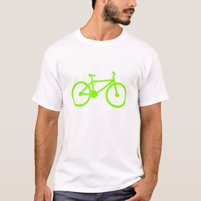 Chartreuse, Neon Grönt Bicycle Tee Shirt (Framsida)