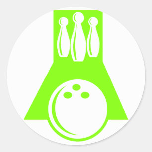 Chartreuse, Neon Grönt Bowling Runt Klistermärke