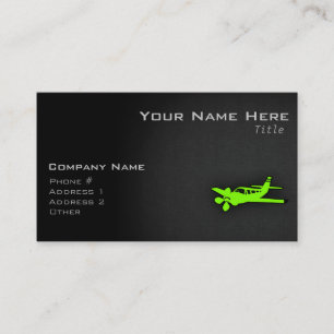 Chartreuse, Neon Grönt Flygplan Visitkort