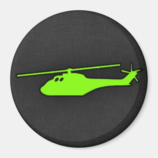 Chartreuse, Neon Grönt Helicopter Magnet (Framsidan)