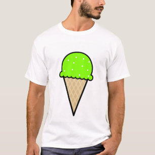 Chartreuse, Neon Grönt Ice Cream Cone Tee Shirt
