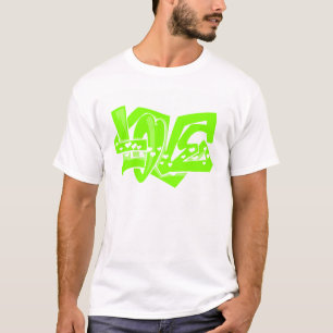 Chartreuse, Neon Grönt Kärlek Graffiti Tee