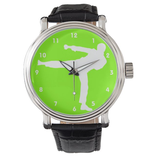 Chartreuse, Neon Grönt Martial Arts Armbandsur (Framsida)