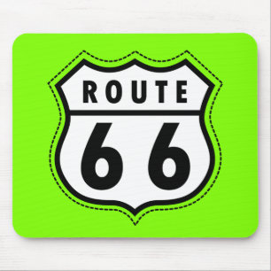 Chartreuse, Neon Grönt Route 66 road Sign Musmatta