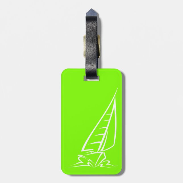 Chartreuse, Neon Grönt Sailing Bagagebricka (Baksidan Lodrät)