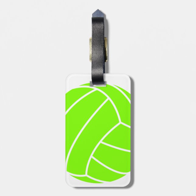 Chartreuse, Neon Grönt Volleyball Bagagebricka (Baksidan Lodrät)