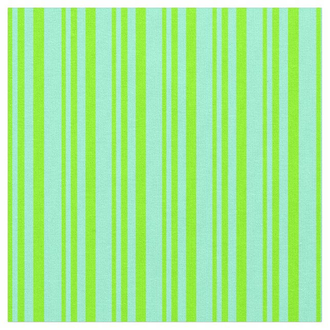 Chartreuse och Aquamarine Färgad Stripe Mönster Tyg (Närbild)