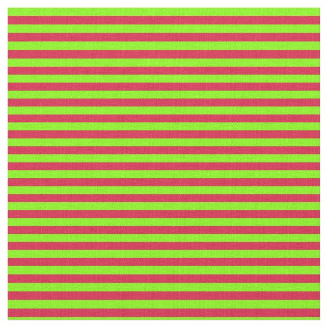 Chartreuse och Crimson Färgad Linjer Tyg (Närbild)
