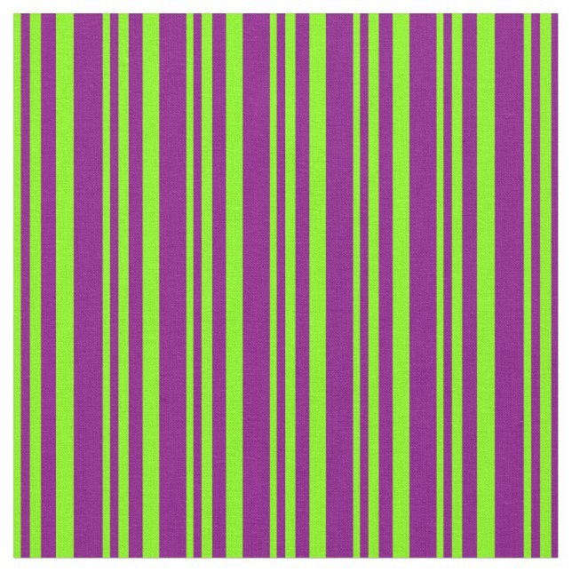 Chartreuse och Lila Rand Tyg (Närbild)