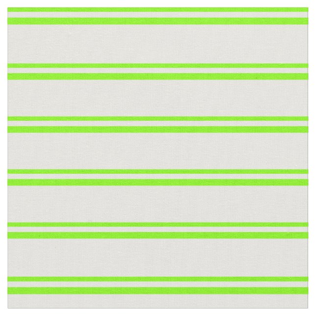 Chartreuse och Mint Cream Lintet/Stripe Mönster Tyg (Närbild)