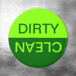 Chartreuse och Mörk grönt smutsigt rent magnet<br><div class="desc">En enkel halv mörk grönt och halv chartreuse smutsig mot ren diskmaskin magnet design.</div>