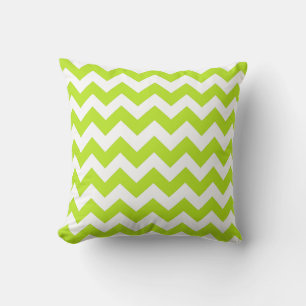 Chartreuse och White Chevron Zig Zag Pillow Kudde