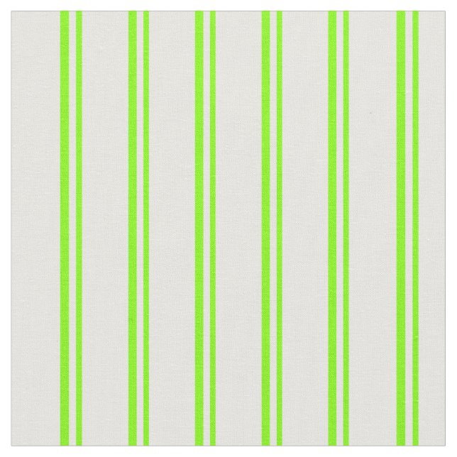 Chartreuse och White Linjer/Rand Mönster Tyg (Närbild)
