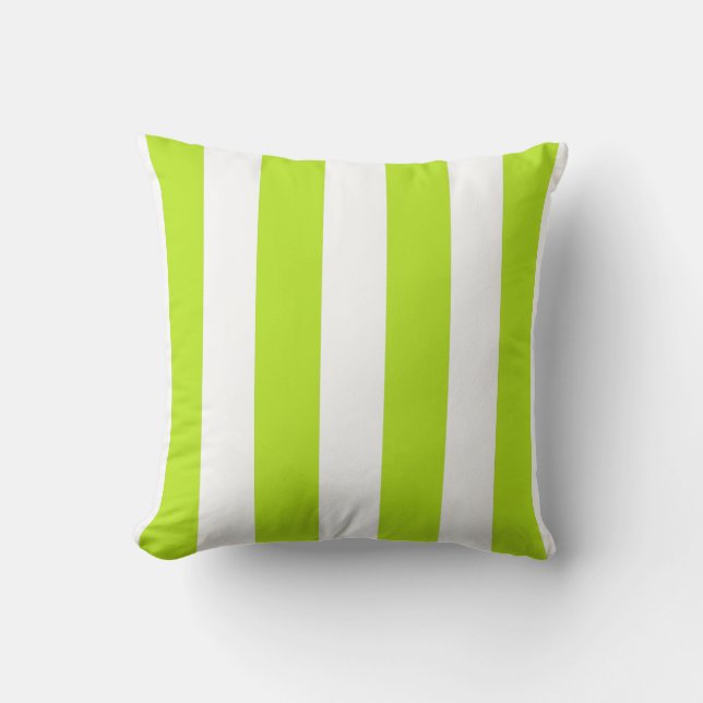 Chartreuse och White Stripe Kudde (Framsida)