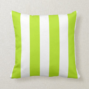 Chartreuse och White Stripe Kudde