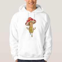 Chartreuse Öga Cute Mushroom Hooded Sweatshirt