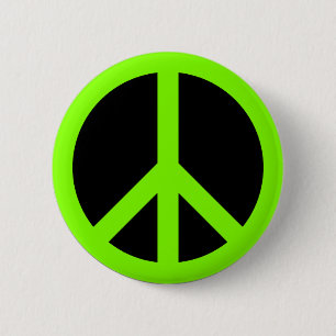 Chartreuse Peace Symbol Knapp