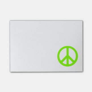 Chartreuse Peace Symbol Post-it Block