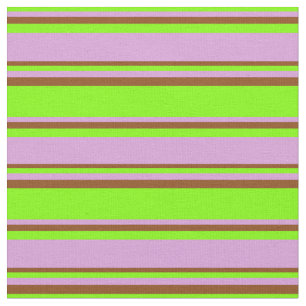 Chartreuse, Plum och Brown Rand Mönster Tyg