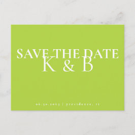 Chartreuse Simpity Monogram QR Spara datumet Vykort
