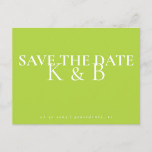 Chartreuse Simpity Monogram QR Spara datumet Vykort