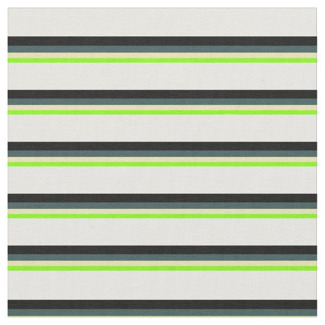 Chartreuse, Tan, Mörk Slate Grått, Black and White Tyg (Närbild)