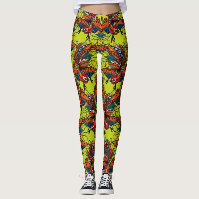 Chartreuse tupp bläck leggings (Framsida)
