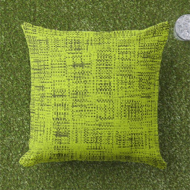 Chartreuse Tweed Dekorativ kudde utomhus (Gräs)