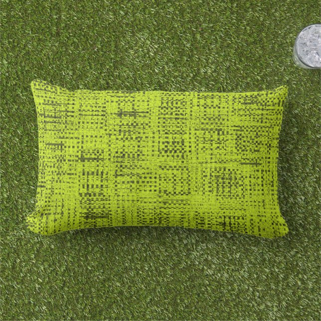 Chartreuse Tweed Lumbar Pillow-fyllning utomhus Lumbarkudde (Gräs)