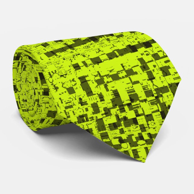 Chartreuse Tweed Neck Tie Slips (Rullad)