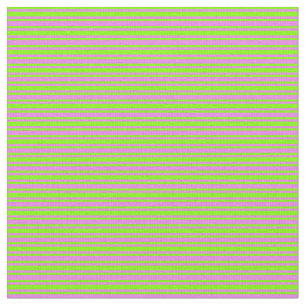Chartreuse & Violet Färgad Lined Mönster Tyg