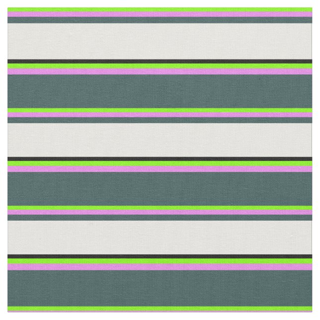 Chartreuse, Violet, Mörk Slate Grått, White & Blac Tyg (Närbild)