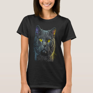 Chartreux Färgrik grafisk Katt Pappa Mamma Män Kvi T Shirt