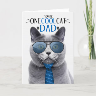 Chartreux Grått Cat Fars dag 1 Coola Katt Helgkort