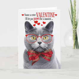 Chartreux Grått Cat Kattdjur Humor Alla hjärtans d Helgkort