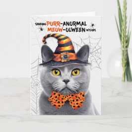 Chartreux Halloween Katt PURRanormal MEOWolween Helgkort