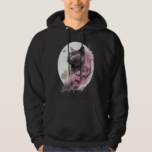 Chartreux Katt Japansk Körsbärsblomma Sakura Katt Hoodie