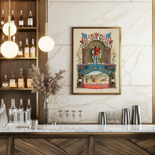 Chas. & John Michels exportlager Beer Poster (Skapare uppladdad)